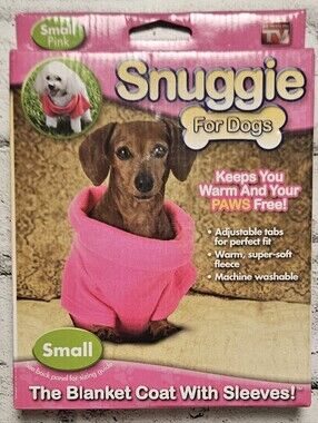 Snuggie Dog Blanket Coat Small Pink As Seen On TV NIB Pet Fleece